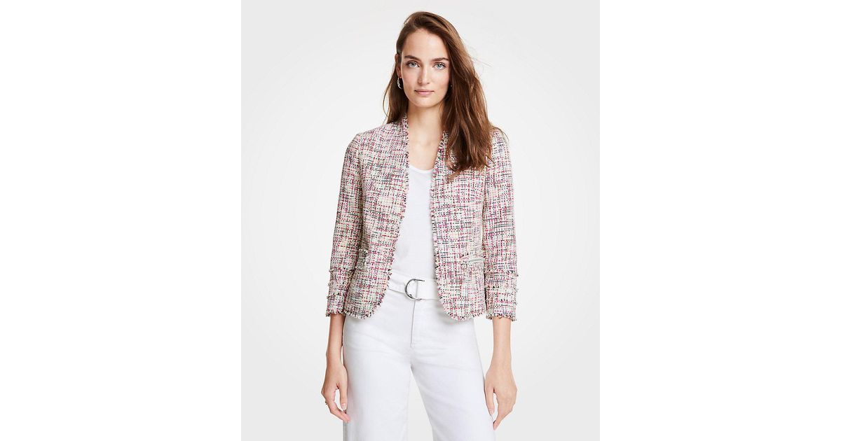 Ann Taylor Petite Rainbow Tweed Jacket 