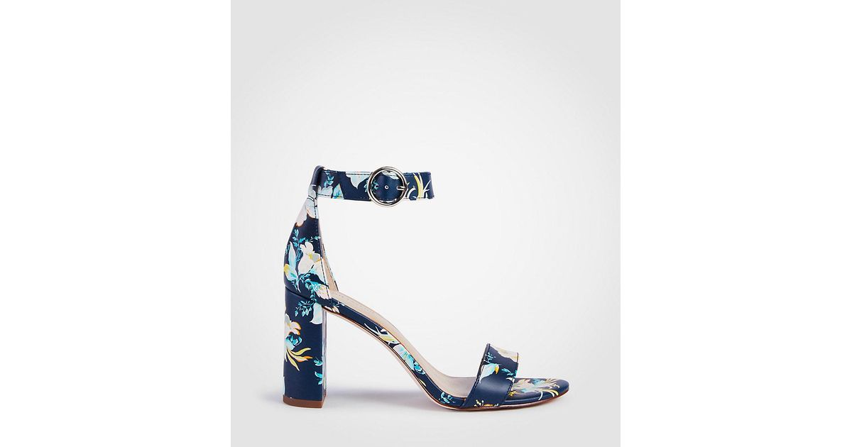 navy floral sandals
