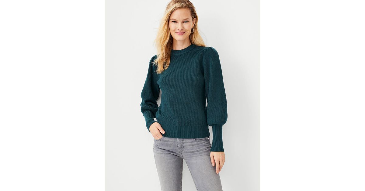 ann taylor puff sleeve sweater