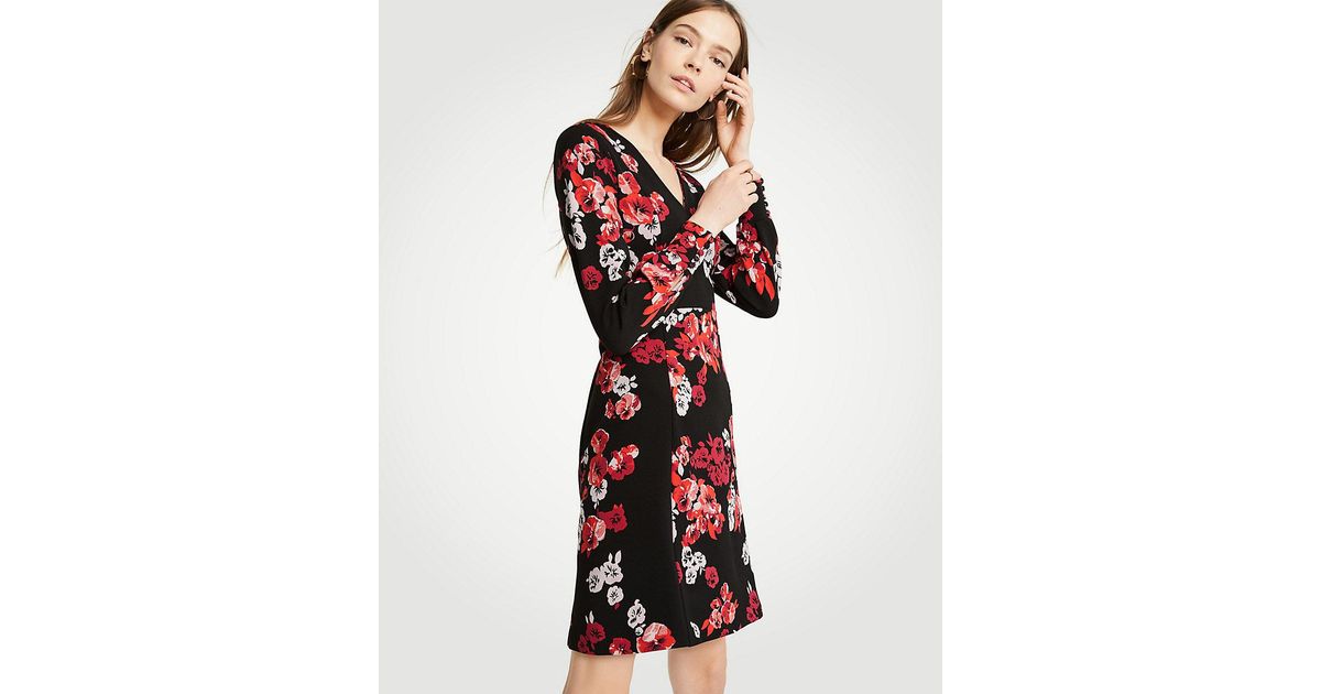 ann taylor black floral dress