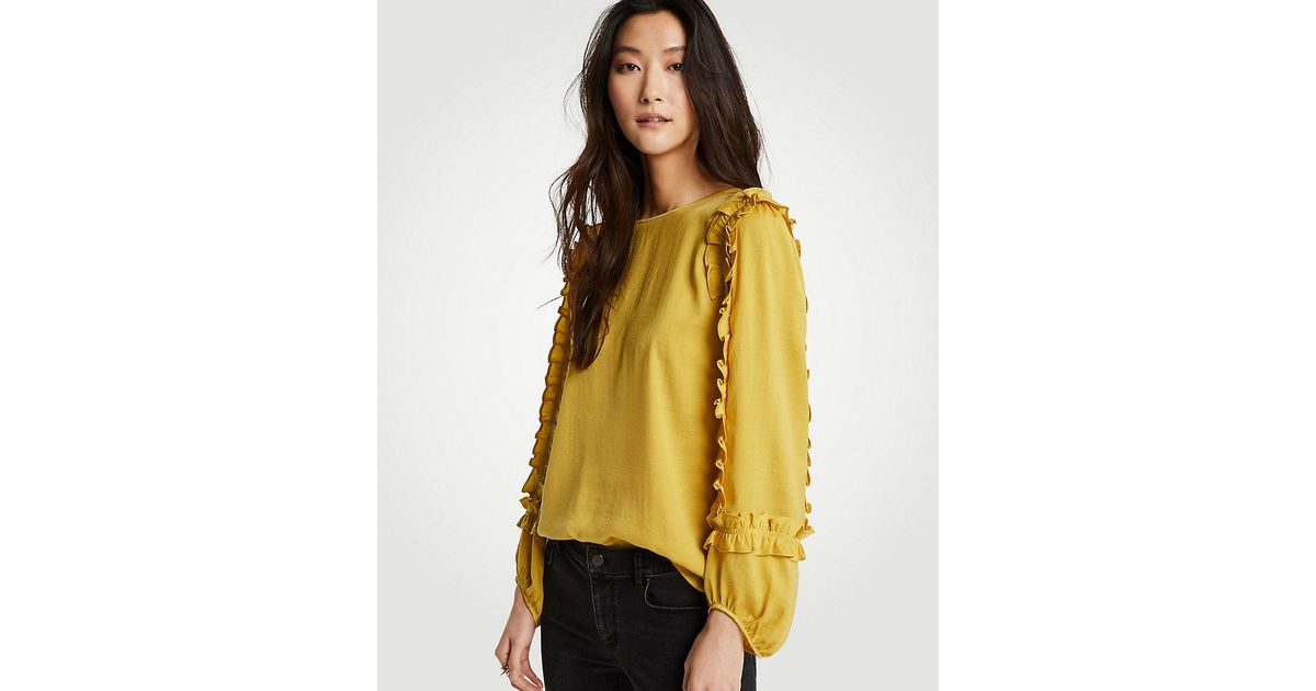 ann taylor yellow blouse