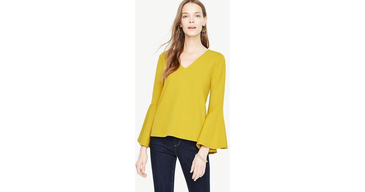 yellow bell sleeve top
