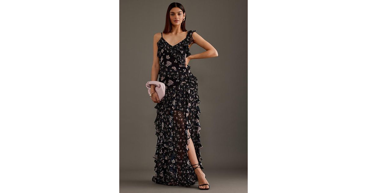 anthropologie black floral maxi dress Anthropologie | Dresses | Anthropologie Maeve Deepv Printed Maxi Dress