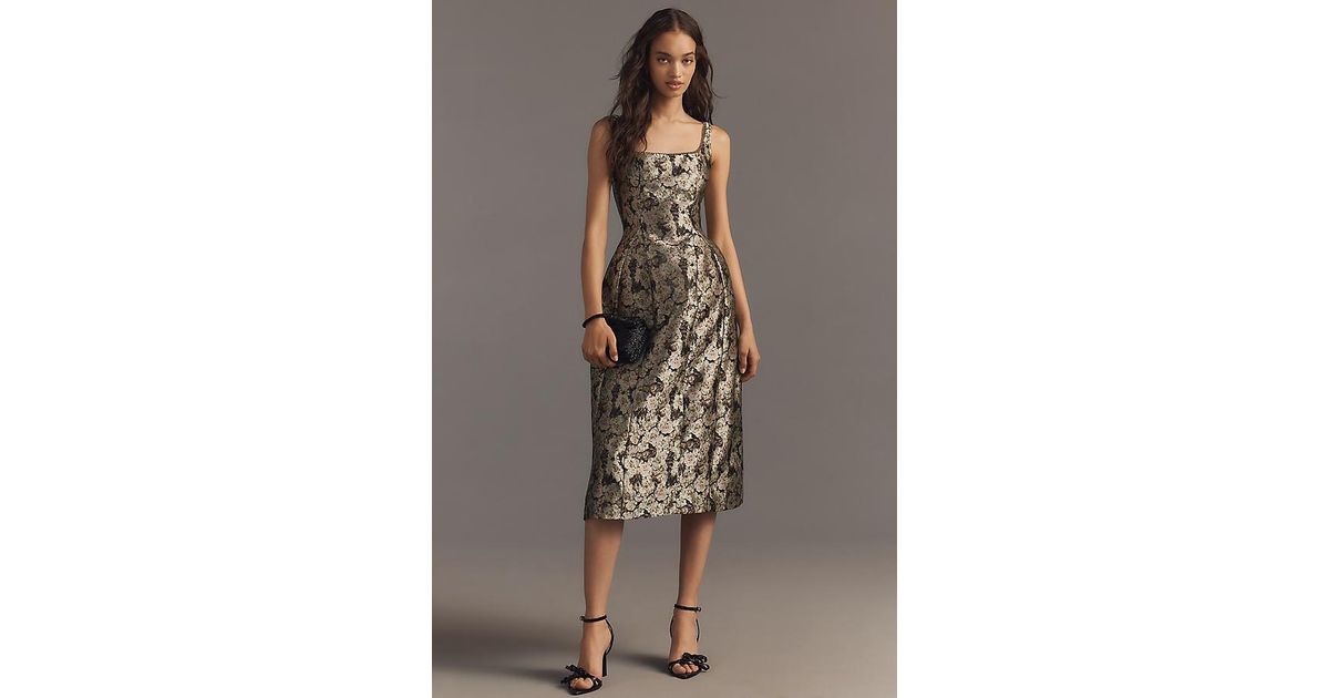 Maeve Sleeveless Square-Neck Fit & Flare Midi Dress in Brown | Lyst UK Maeve Sleeveless Square-Neck Fit & Flare Midi Dress in Brown | Lyst UK