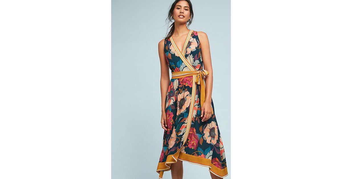 anthropologie botanica wrap dress