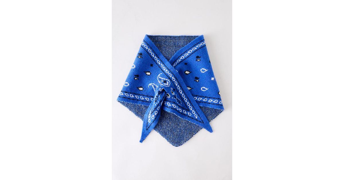 Triangle Multicolour By Anthropologie Knitted Triangle Bandana Headscarf in Blue | Lyst UK