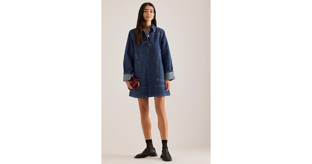 ALIGNE Keri Long-Sleeve Denim Mini Dress in Blue | Lyst UK