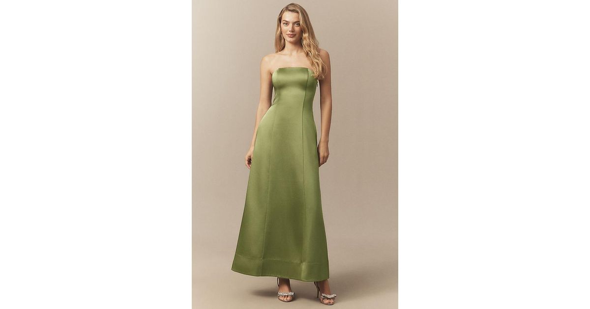 Mare Mare Piper Strapless Fit & Flare Maxi Dress in Green | Lyst UK