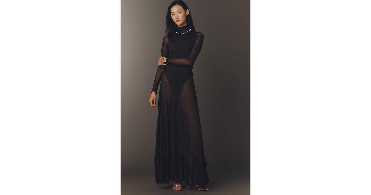 afrm kira mock-neck long-sleeve maxi dress AFRM