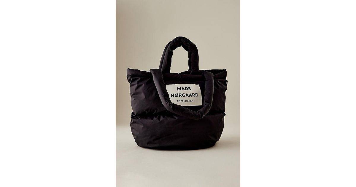 Mads Nørgaard Recycle Puffer Tote Bag in Black Lyst UK