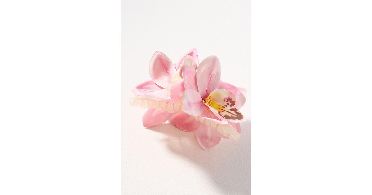By Anthropologie Hawaiian Flower Hair Claw Clip in Pink 