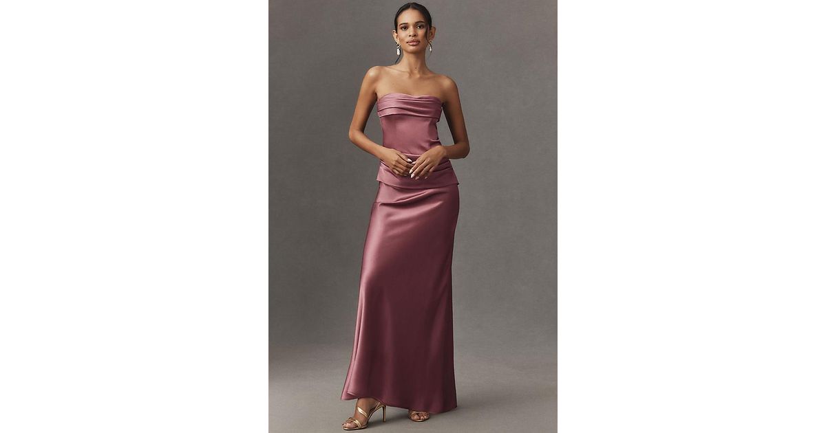 mare mare strapless ruched corset dress in Brown in the style dresses Colors:Fuchsia Anthropologie dress HUSKARY Maxi Dress for