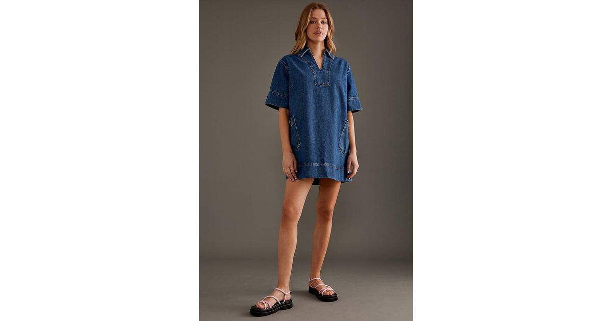 ALIGNE Cora Denim Collared Mini Dress in Blue | Lyst UK
