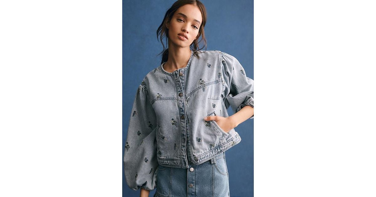 Pilcro embroidered denim jacket hot sale