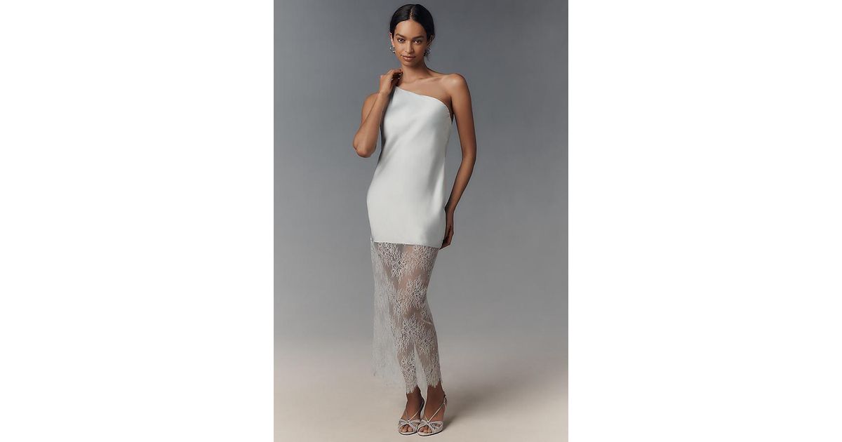 shona joy labyrinth lace one shoulder dress Labyrinth Lace Off Shoulder Maxi Dress | Cherry | Dresses