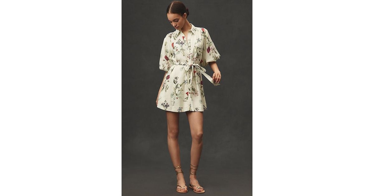 linen beach shirt dress Oversized Sicily WHITE linen beach shirt dress with pockets *new* *rel –  Lucy Dodwell main image 1