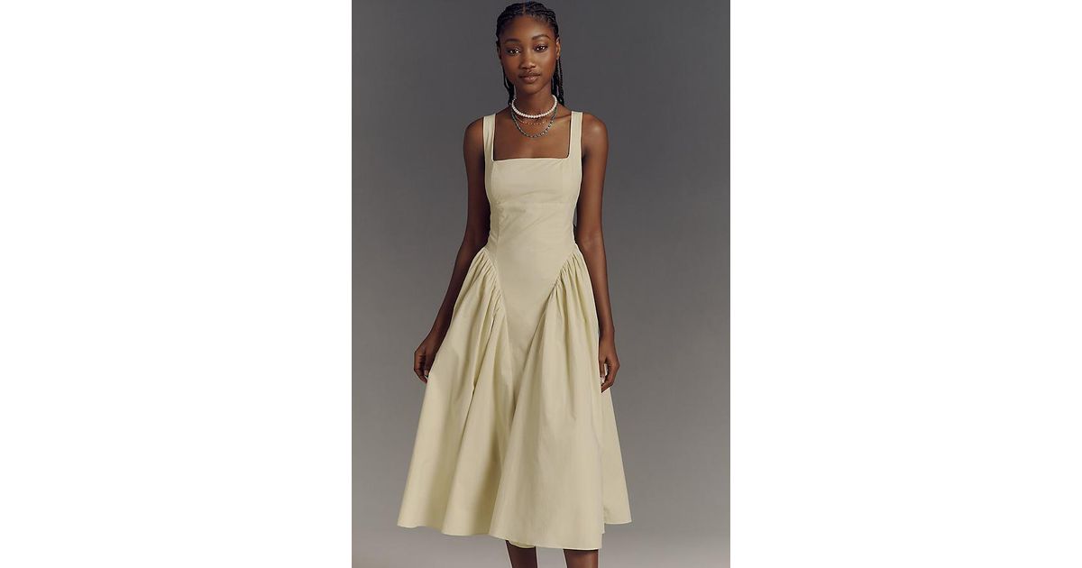 knee length dresses for ladies Trisha Square Neck Midi Dress main image 0
