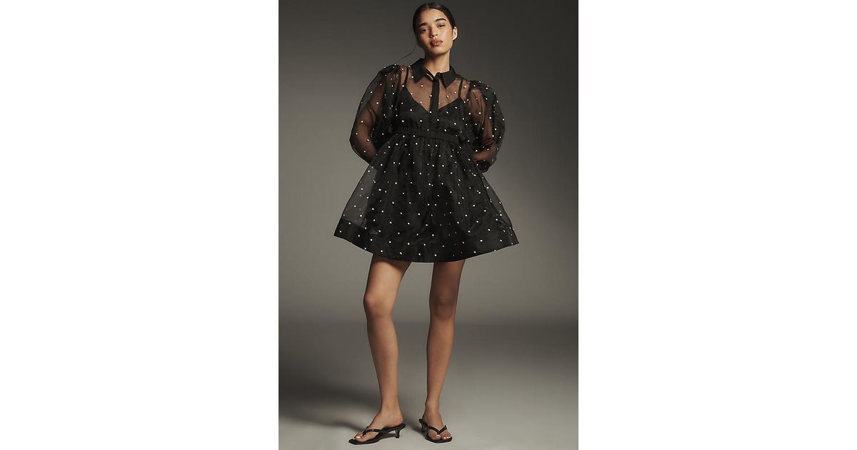 knee length dresses for ladies Maeve black smock dress S – OMNIA main image 1