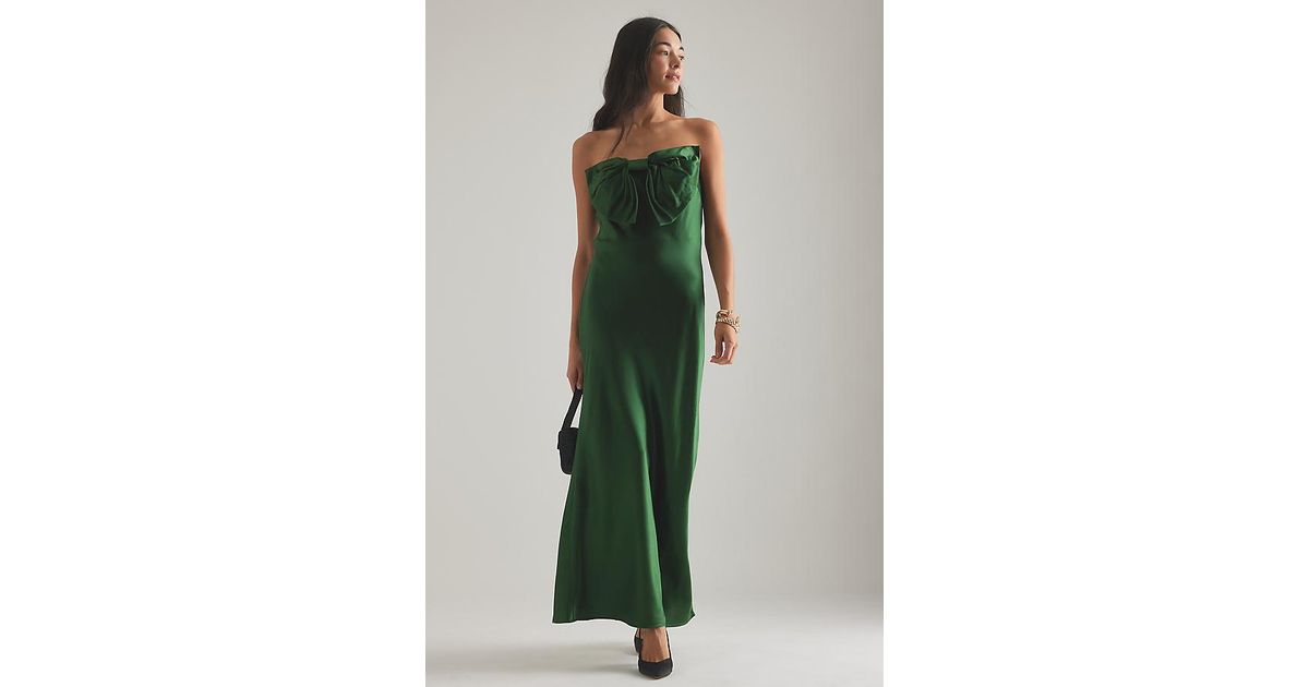 anthropologie green bow dress Mac Duggal Bow Bubble Mini Dress