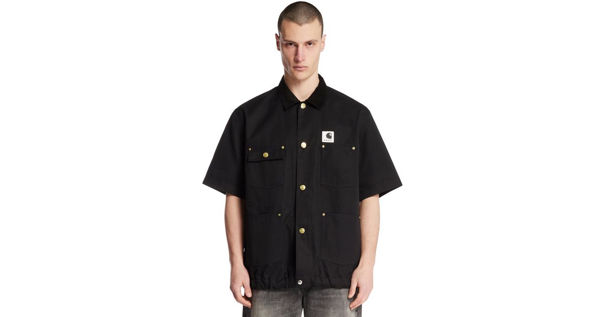 Sacai X Carhartt Wip Duck Shirt in Black for Men | Lyst UK