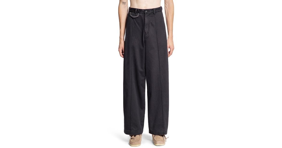 Kapital Chino Boogie Day Baggy Pants in Black for Men | Lyst UK