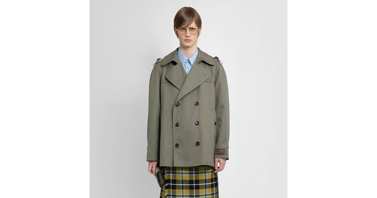 Gucci green store trench coat