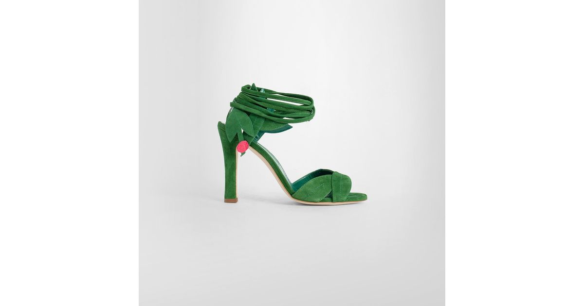 Manolo Blahnik Olo Blahnik Sandals in Green | Lyst