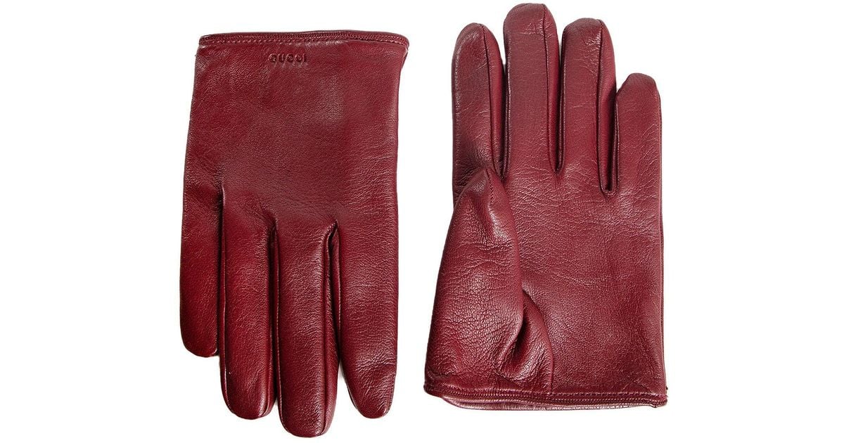 Gucci Gloves in Red for Men | Lyst