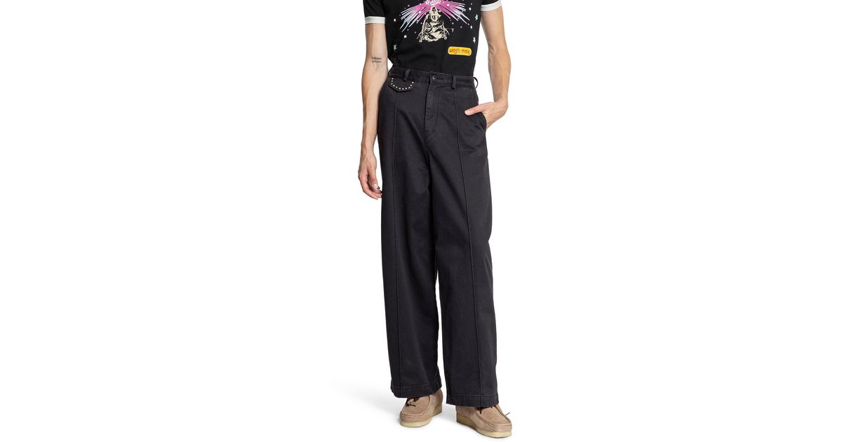 Kapital Chino Boogie Day Baggy Pants in Black for Men | Lyst