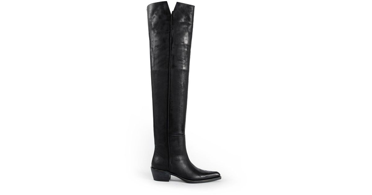KHAITE Clive Over-The-Knee Flat Boots in Black | Lyst