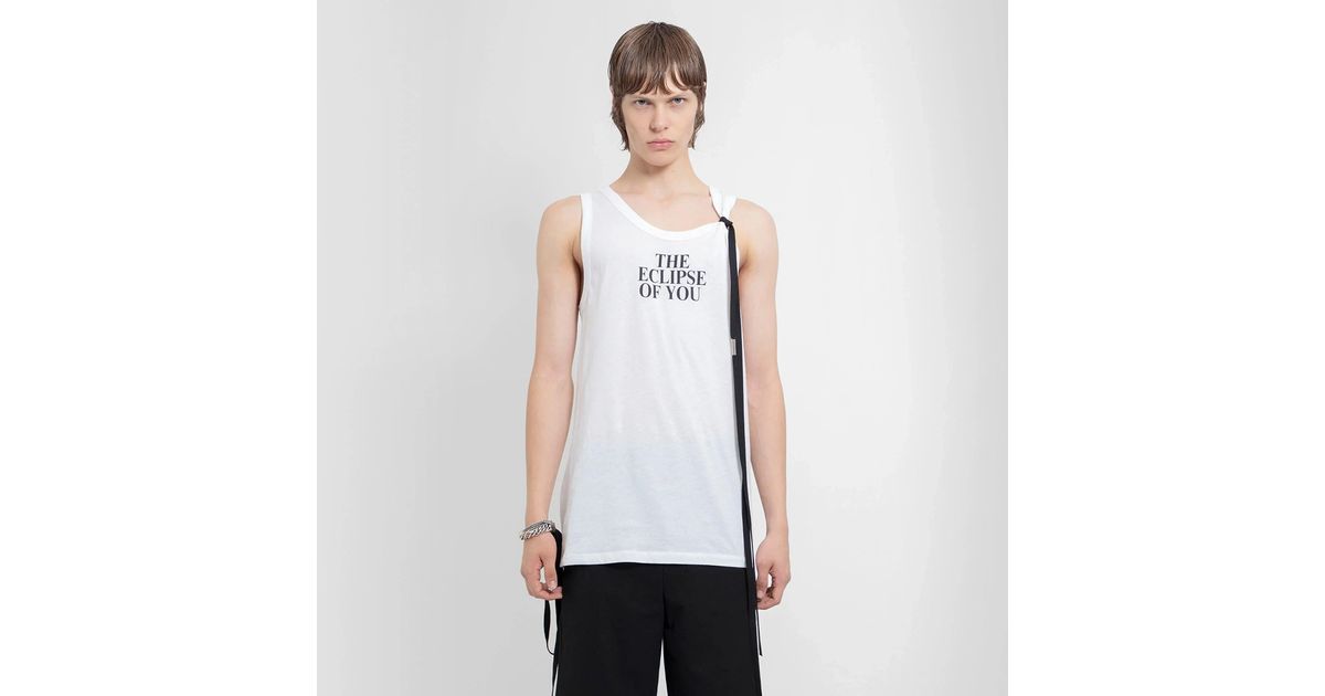 Ann Demeulemeester Seva Standard Tank Top in White for Men | Lyst
