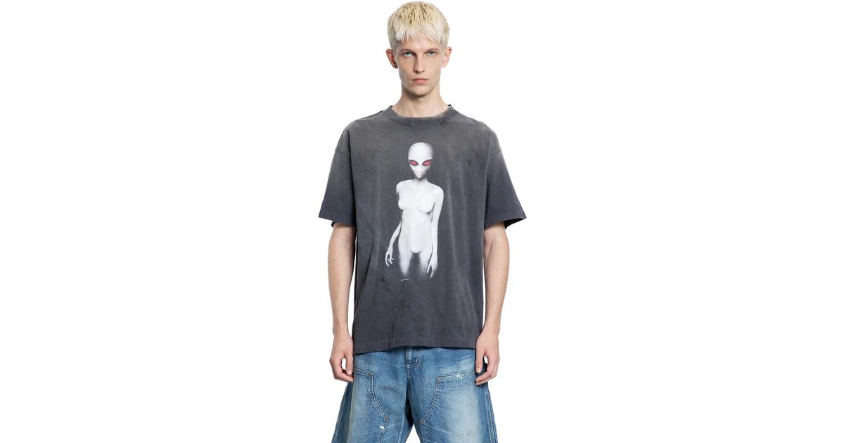 Saint Michael Alien Short Sleeve T-Shirt in Blue for Men | Lyst UK