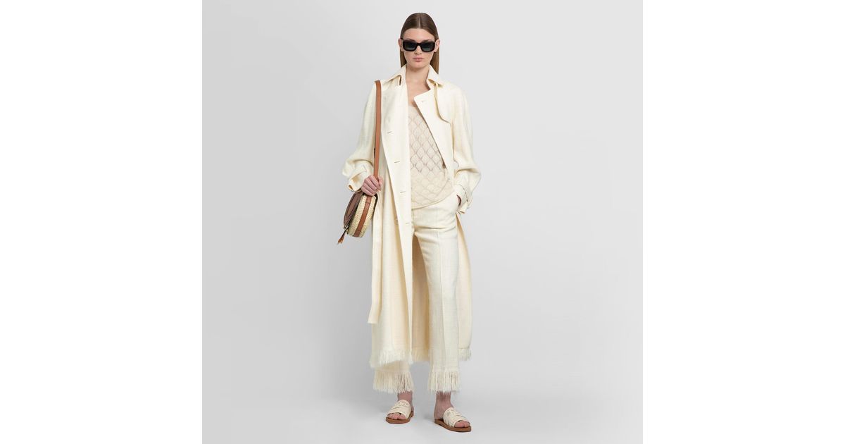 Chloé Silk Coats in White | Lyst
