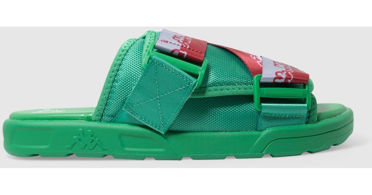 Kappa Synthetic Logo Zirk 1 Slides in Green for Men Lyst UK