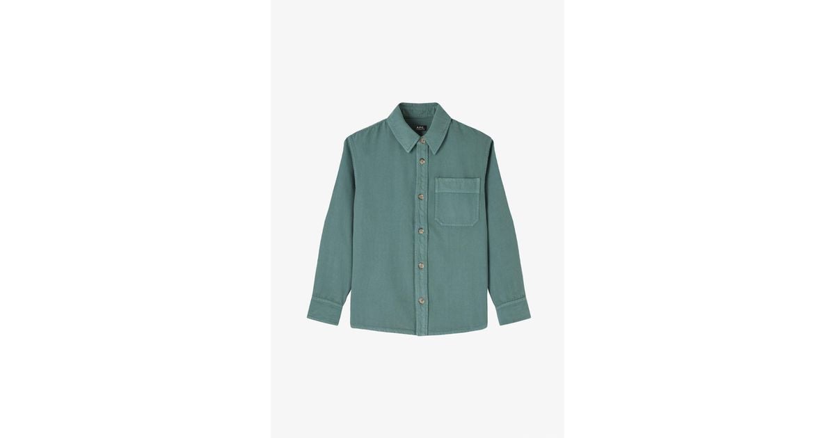 A.P.C. A. P.C. Basile Overshirt in Green for Men | Lyst