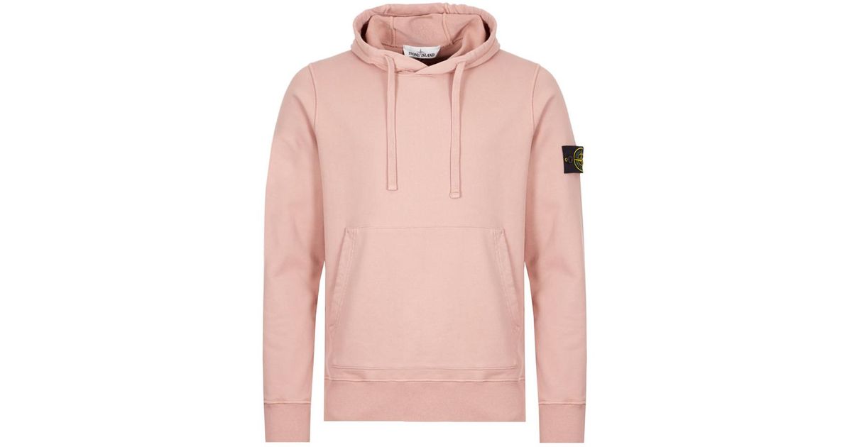 Stone Island Cotton Hoodie - Rose Quartz in Pink for Men | Lyst