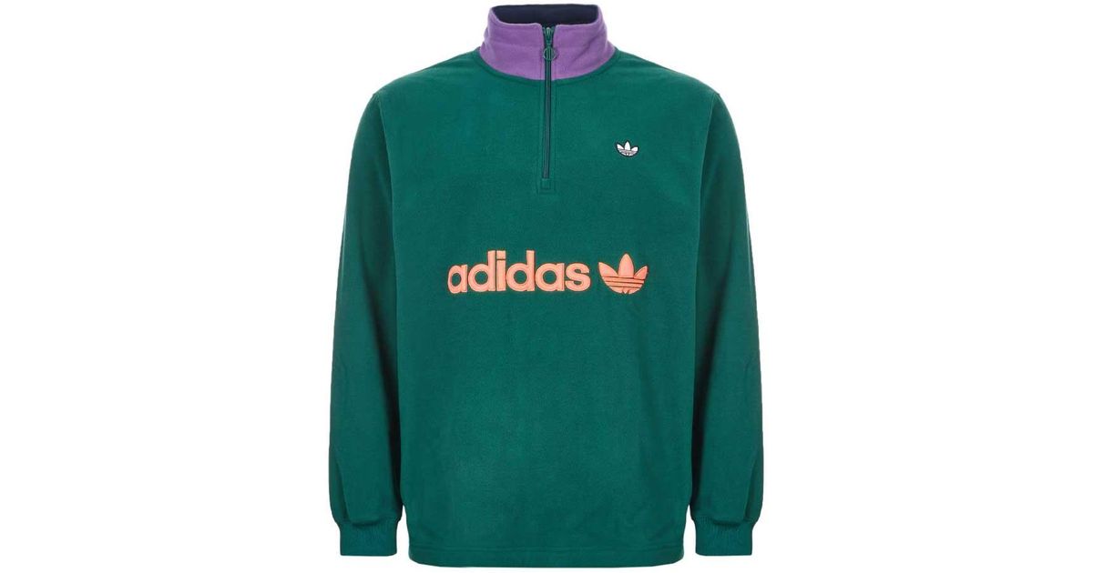 adidas Fleece Half Zip – Green / Purple 