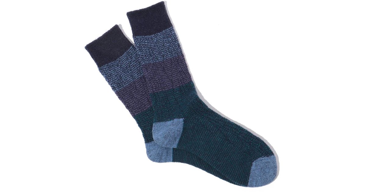 Anonymous Ism Gradation Cable Crew Socks in Blue for Men | Lyst