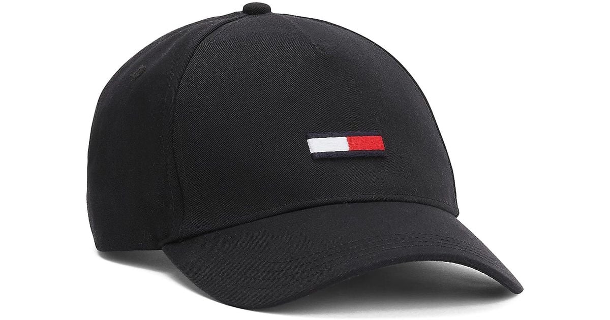 Tommy Hilfiger Tommy Jeans Organic Cotton Flag Cap in Black for Men | Lyst