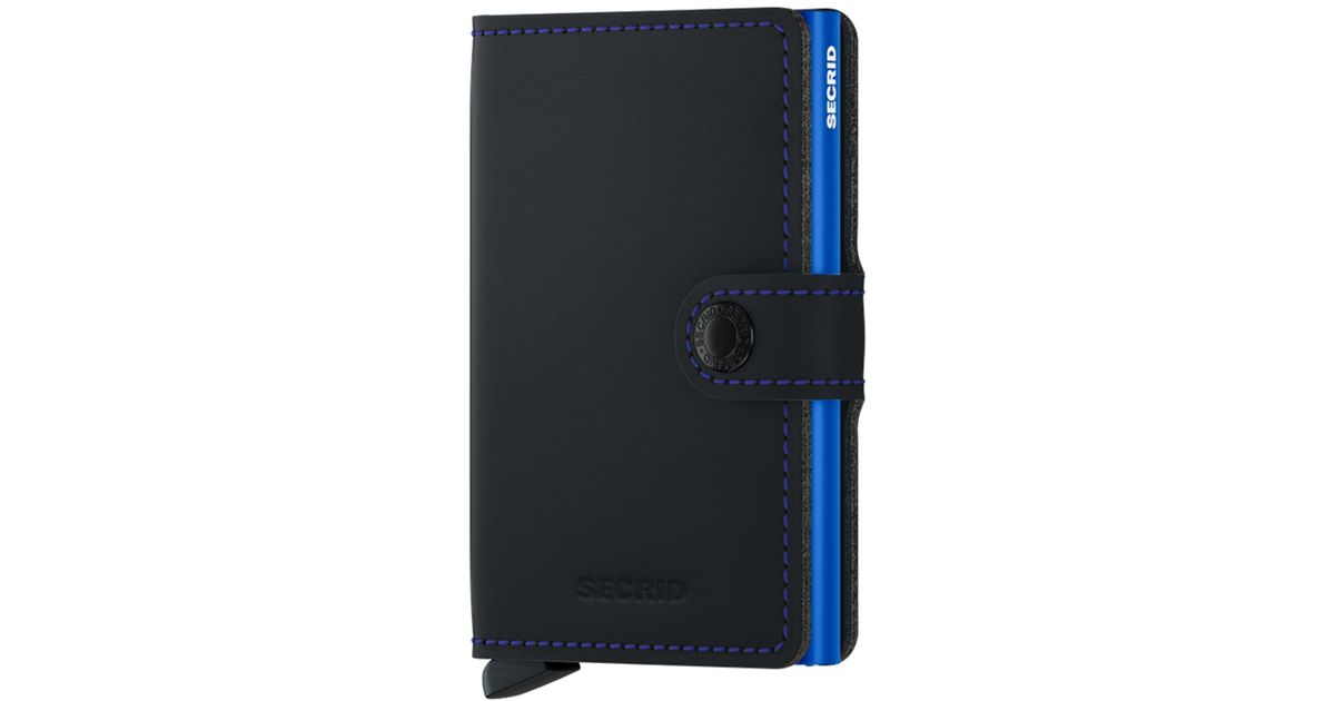 Secrid Leather Mini Wallet Matte Black & Blue for Men | Lyst