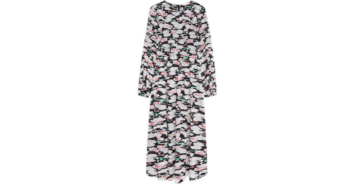 arket shirred voile dress
