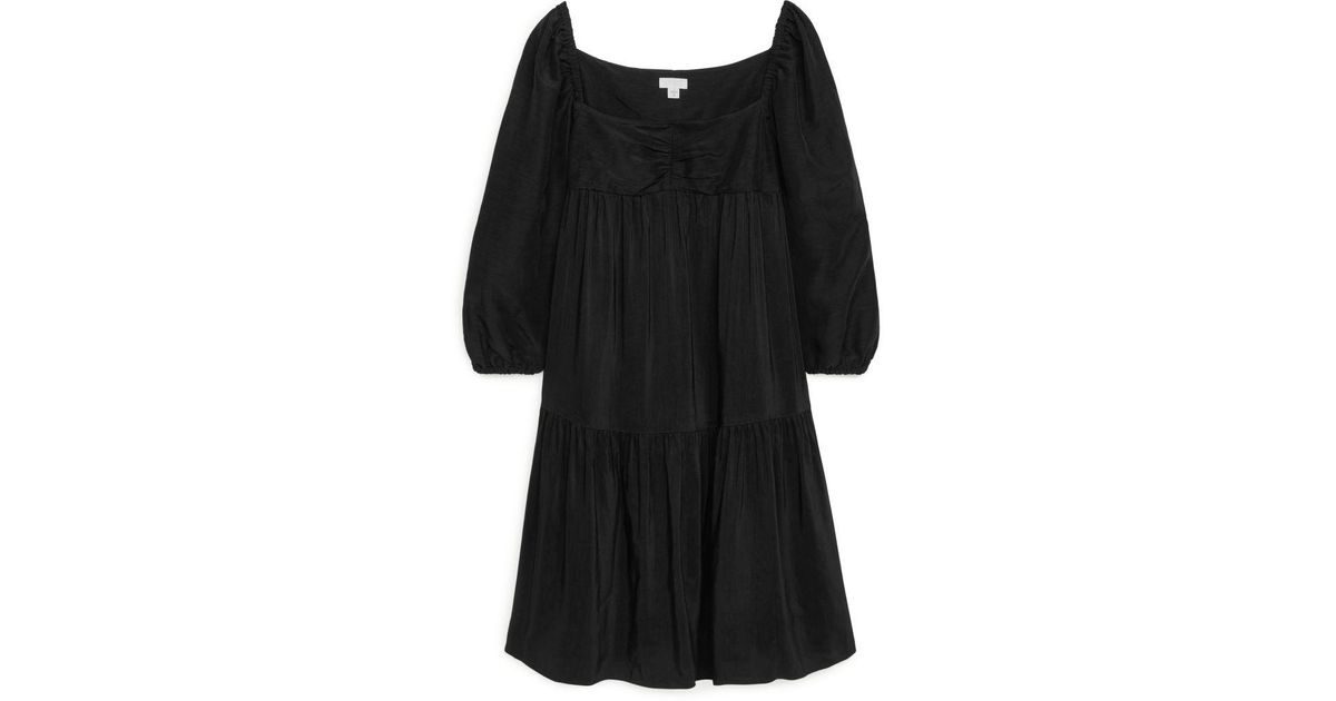 ARKET Linen Blend Dress in Black | Lyst UK