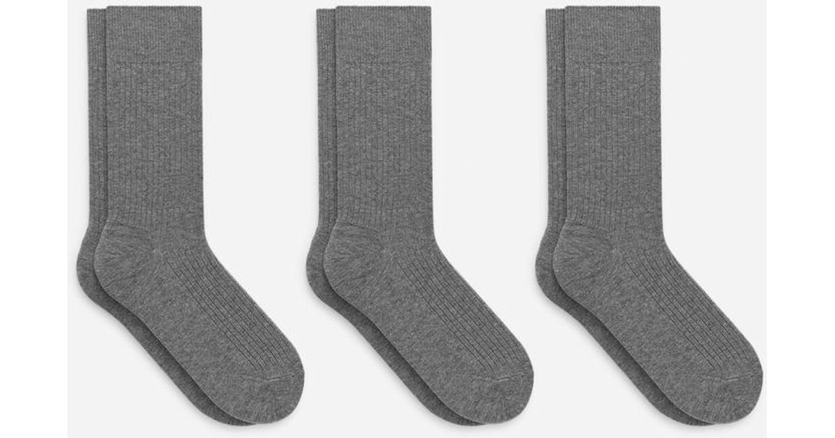 ARKET Supima Cotton Rib Socks Set Of 3 Pairs in White for Men | Lyst UK