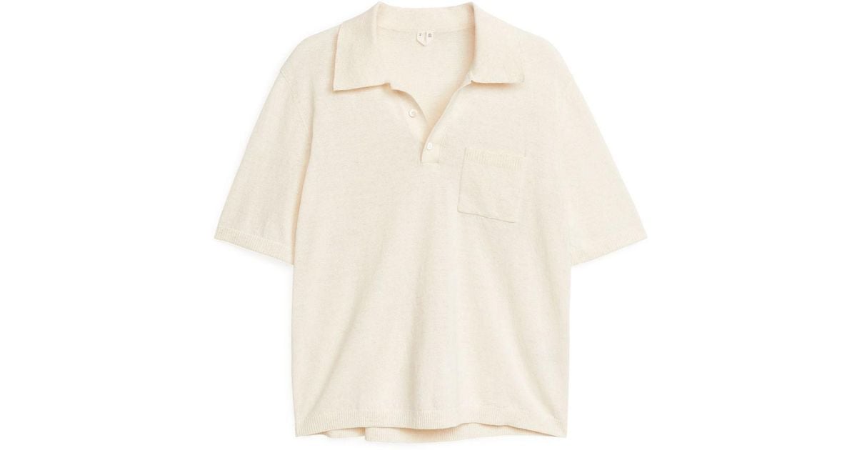 ARKET Short-sleeve Polo Shirt in White for Men | Lyst UK