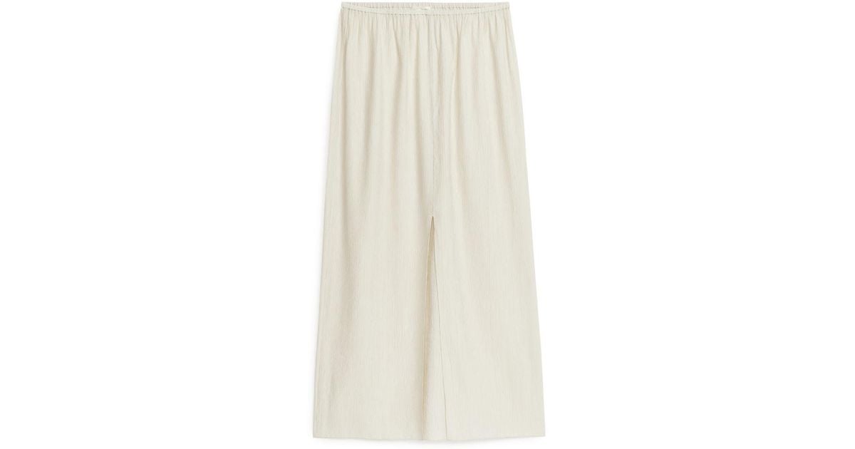 ARKET Crinkled Maxi Skirt in White | Lyst UK