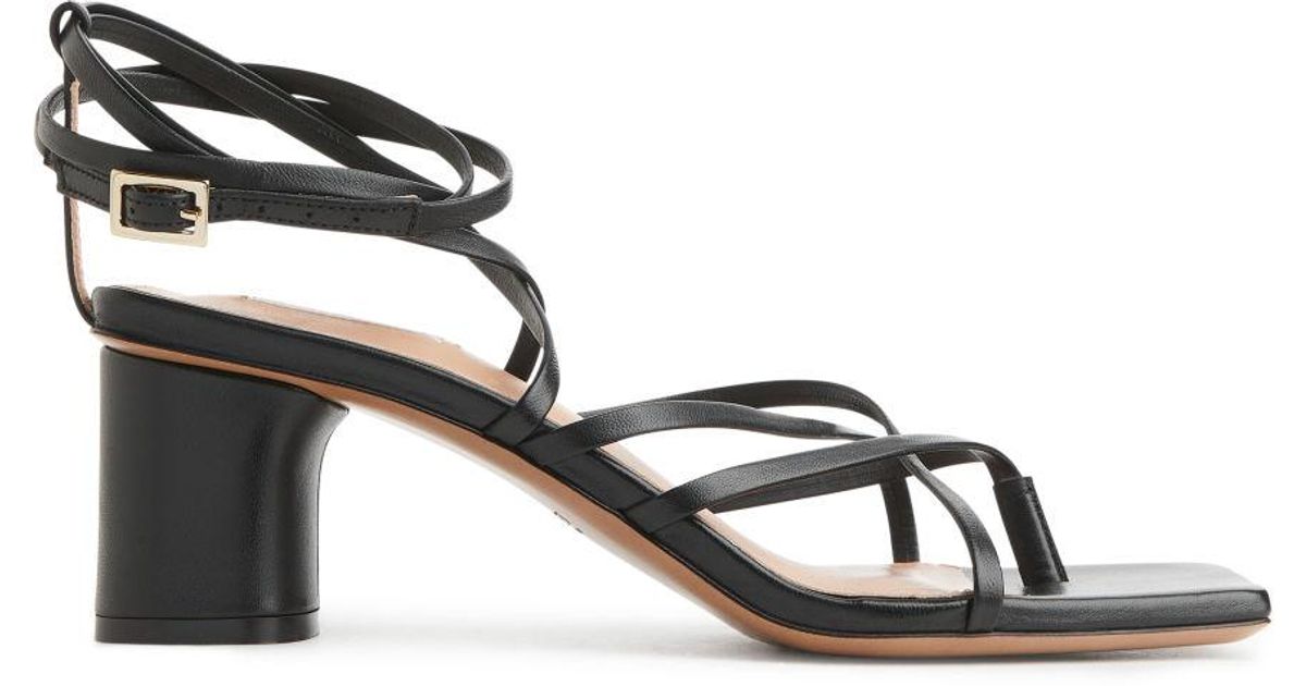 ARKET Strappy Leather Sandals in Black - Lyst