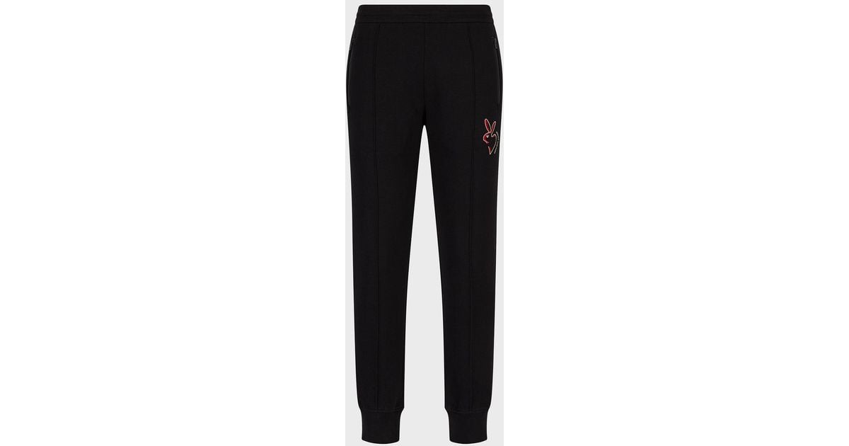 Emporio Armani Double-jersey Joggers With Lunar New Year Rabbit ...