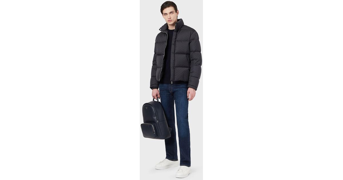 armani blue puffer jacket