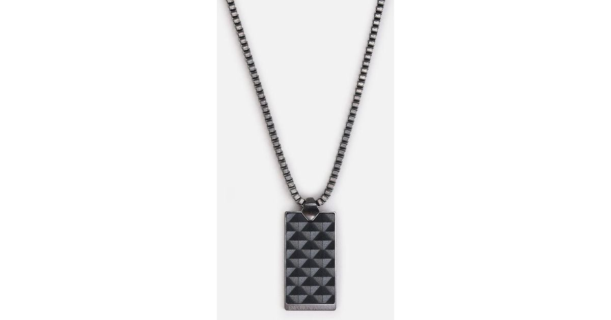 Emporio Armani Necklace in Black for Men Lyst