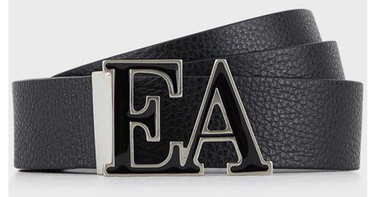 Emporio Armani Leather Belt in Black for Men - Save 47% | Lyst